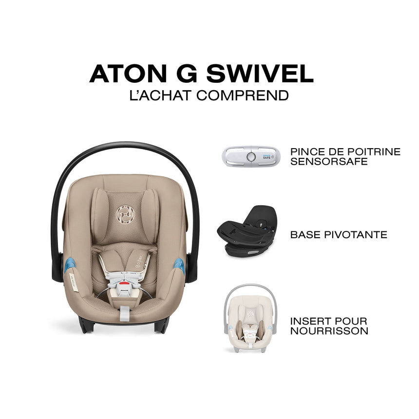 Siège Auto Rotatif Aton G Swivel - Amande-Cybex-CYB-524002647-CLÉMENT