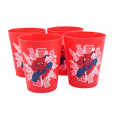 Ensemble Verre en plastique Spiderman (4)-Danawares-DAW-24409-CLÉMENT