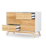 Commode 6 tiroirs Merry - Blanc/Naturel-Dadada Baby-DDD-409231-CLÉMENT