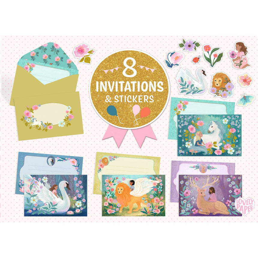 Invitations(8) Créatures merveilleuses-Djeco-DJE-DD03494-CLÉMENT