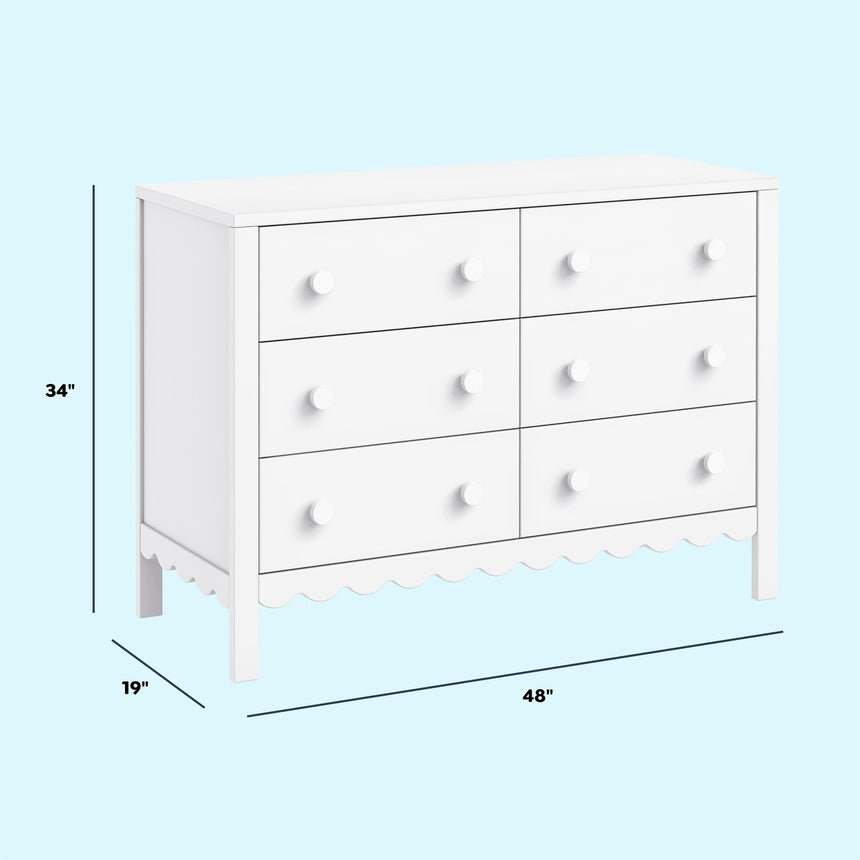 Commode 6 Tiroirs Sammy Scallop - Blanc-DaVinci-DVI-M27826W-CLÉMENT
