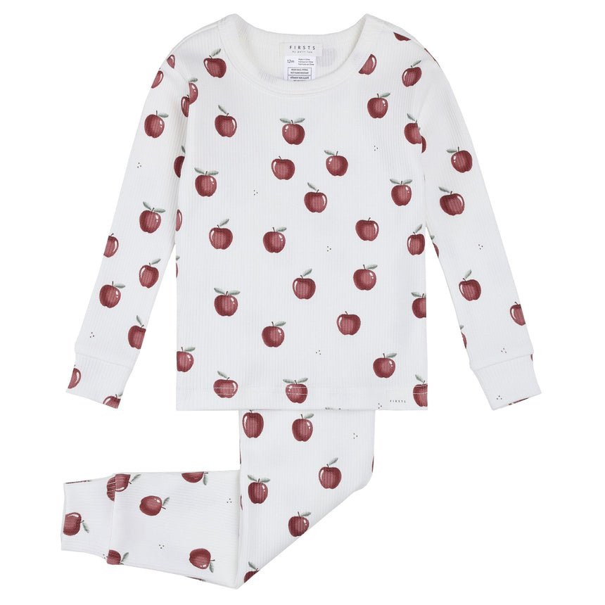 Pyjama Deux Pièces Pommes 12-24mois-Firsts par Petit Lem-Ivoire-12 m-FIT-26FGL33Q12-CLÉMENT