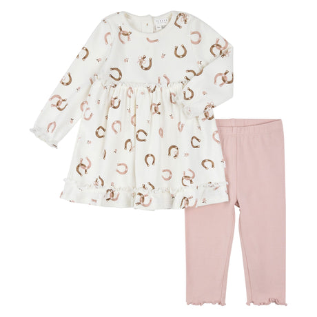 Ensemble Robe Chevaux 3-24mois-Firsts par Petit Lem-Beige-3 m-FIT-26FGW31E05-CLÉMENT