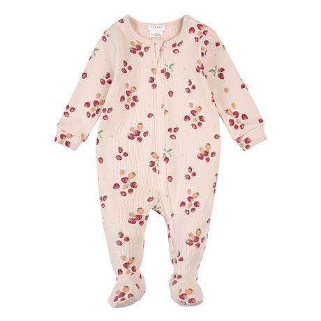 Pyjama Côtelé Fraises 0-12mois-Firsts par Petit Lem-Rose-0 m-FIT-26SGL30P02-CLÉMENT