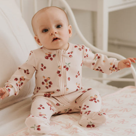 Pyjama Côtelé Fraises 0-12mois-Firsts par Petit Lem-FIT-26SGL30P02-CLÉMENT