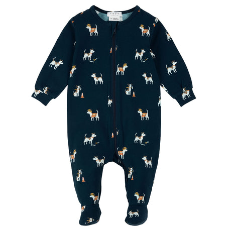 Pyjama Chien Construction 0-12mois-Firsts par Petit Lem-Marine-0 m-FIT-26SGL31P02-CLÉMENT