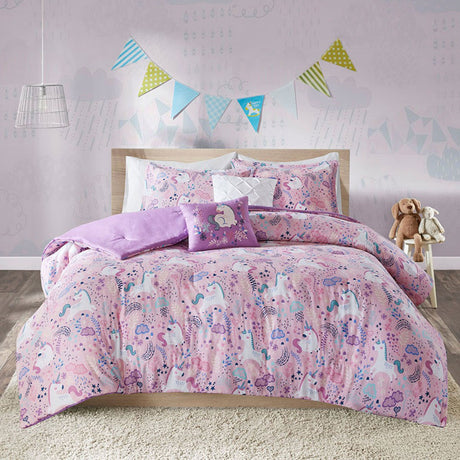 Douillette 5 Morceaux Lit Double / Grand - Licorne Rose Lola-Clement - Maison-GPL-UHK10-0099-CLÉMENT