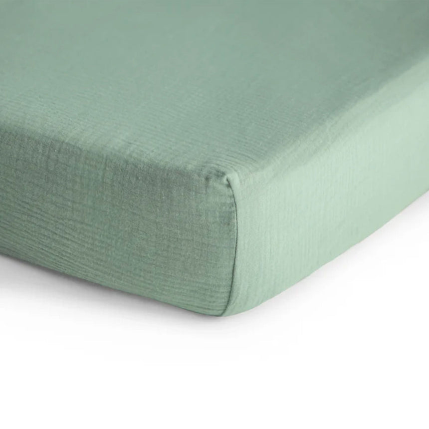 Drap Contour pour Lit de Bébé Mousseline - Vert-Mushie-HIE-MCS-301-CLÉMENT