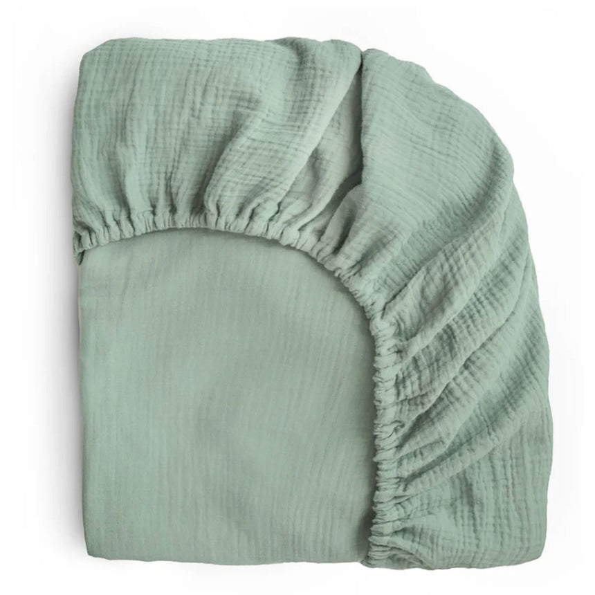 Drap Contour pour Lit de Bébé Mousseline - Vert-Mushie-HIE-MCS-301-CLÉMENT