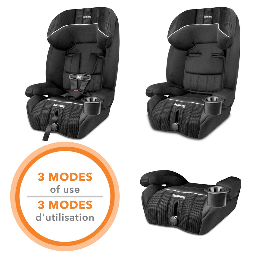 Defender 360 MAX SIP Siège Auto de Luxe Combinaison 3-en-1 - Noir-Harmony-HMY-0302039BLK-CLÉMENT