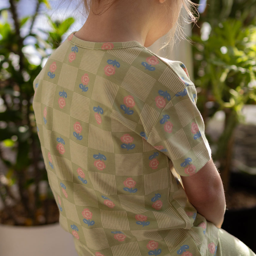 T-shirt Carreaux Floral 2-8ans-Camp by Birdz-NAS-CLSPKG677-GF-CLÉMENT