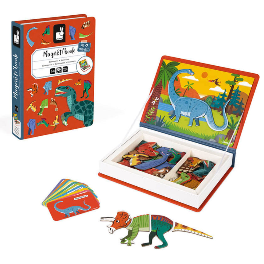 Livre Magnétique Dinosaures-Janod-JAD-J02590-CLÉMENT