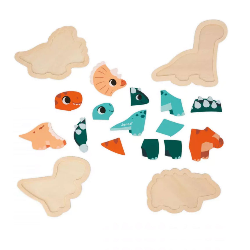 Casse-têtes en Bois - Dinosaures-Janod-JAD-J05824-CLÉMENT