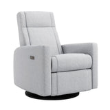 Fauteuil Berçant et Pivotant Nelly - Arlo Heather Gris / Noir avec Mécanisme Électrique (Tissu résistant aux taches)-Jaymar BB-JAM-525-ARLO-57-CLÉMENT