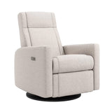 Fauteuil Berçant et Pivotant Nelly - Arlo Pearl / Noir avec Mécanisme Électrique (Tissu résistant aux taches)-Jaymar BB-JAM-525-ARLO-601-CLÉMENT