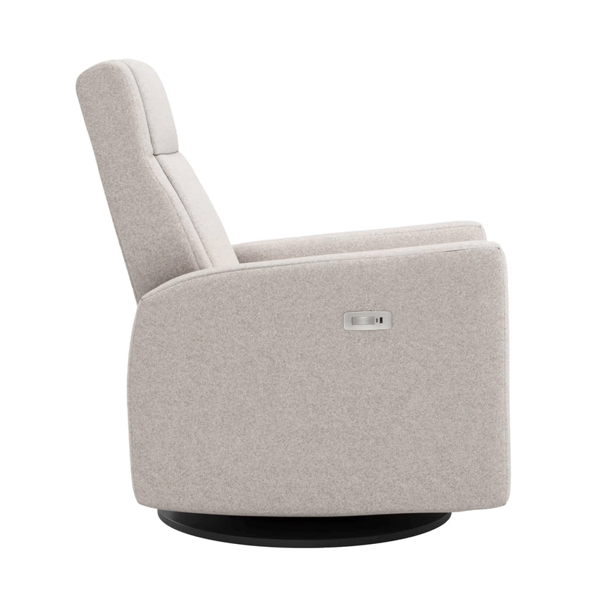 Fauteuil Berçant et Pivotant Nelly - Arlo Pearl / Noir avec Mécanisme Électrique (Tissu résistant aux taches)-Jaymar BB-JAM-525-ARLO-601-CLÉMENT