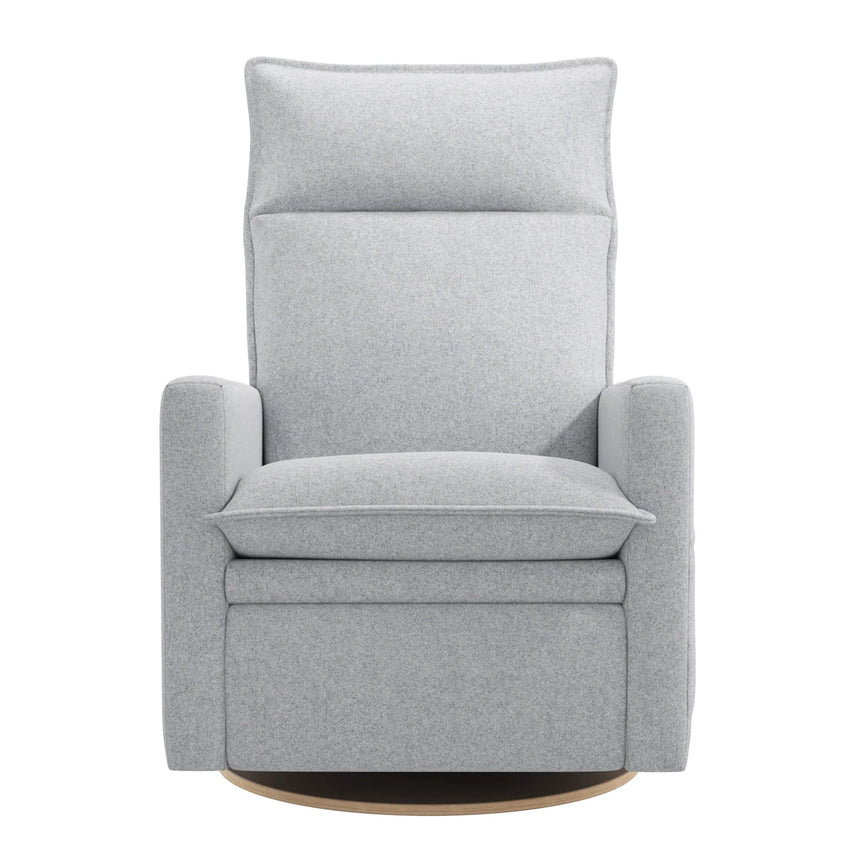 Fauteuil Berçant et Pivotant Arya - Arlo Heather Silver (Tissu résistant aux taches)-Jaymar BB-JAM-522-ARLO-57-CLÉMENT