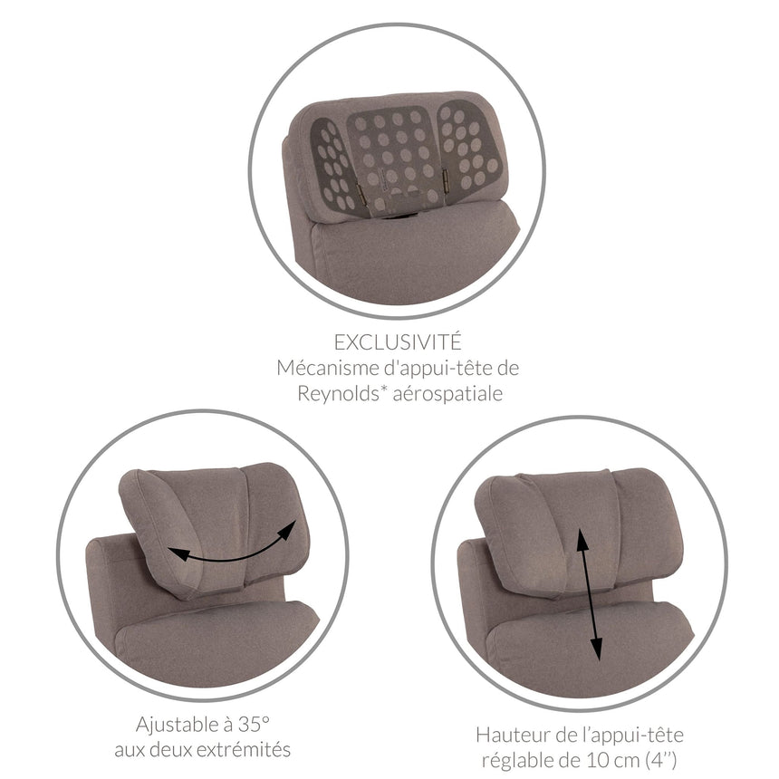 Fauteuil Berçant Inclinable Pivotant Hailey - Arlo Beige (Tissu résistant aux taches)-Jaymar BB-JAM-523-ARLO-096-CLÉMENT