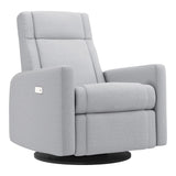 Grand Fauteuil Berçant et Pivotant Nelly avec Mécanisme Électrique - Arlo Heather Silver (Tissu résistant aux taches)-Jaymar BB-JAM-525295ARLO57-CLÉMENT