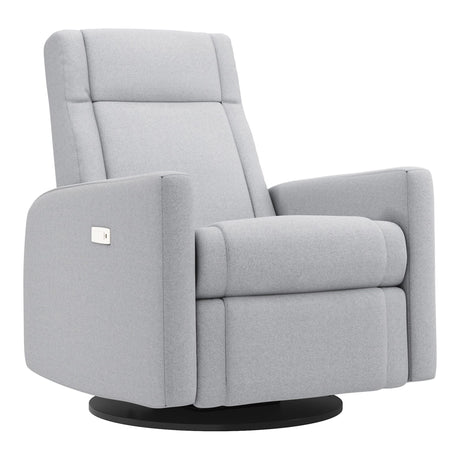Grand Fauteuil Berçant et Pivotant Nelly avec Mécanisme Électrique - Arlo Heather Silver (Tissu résistant aux taches)-Jaymar BB-JAM-525295ARLO57-CLÉMENT