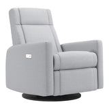 Grand Fauteuil Berçant et Pivotant Nelly avec Mécanisme Électrique - Arlo Heather Silver (Tissu résistant aux taches)-Jaymar BB-JAM-525295ARLO57-CLÉMENT