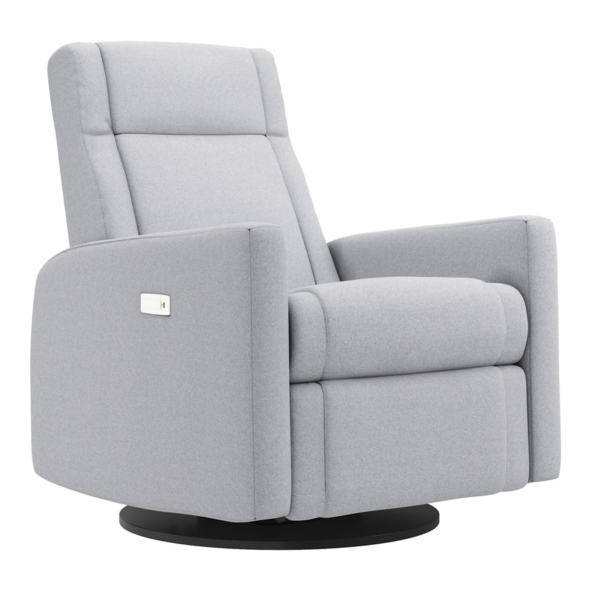 Grand Fauteuil Berçant et Pivotant Nelly avec Mécanisme Électrique - Arlo Heather Silver (Tissu résistant aux taches)-Jaymar BB-JAM-525295ARLO57-CLÉMENT