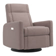 Grand Fauteuil Berçant et Pivotant Nelly avec Mécanisme Électrique - Arlo Beige (Tissu résistant aux taches)-Jaymar BB-JAM-525295ARLO96-CLÉMENT
