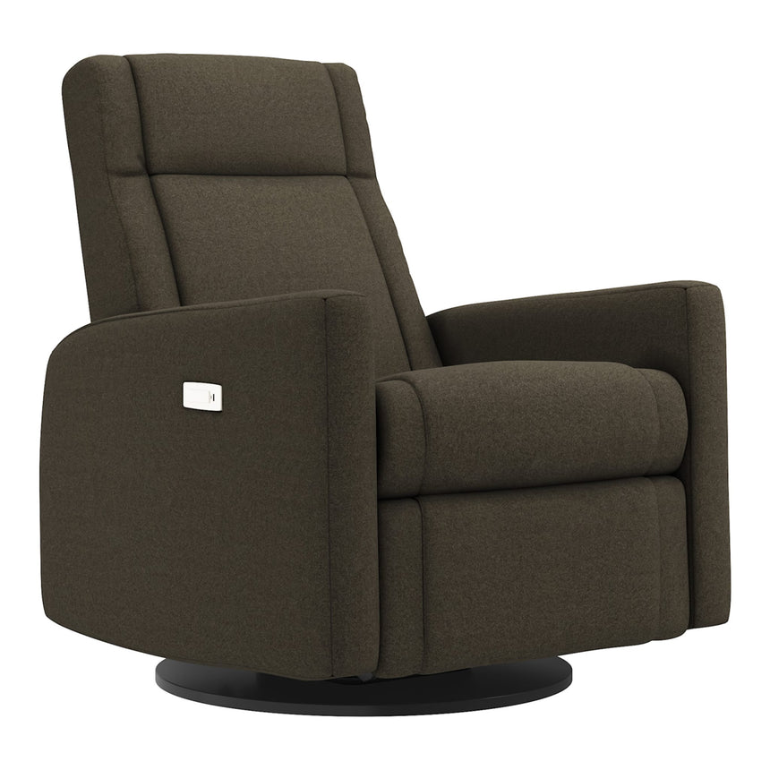Grand Fauteuil Berçant et Pivotant Nelly avec Mécanisme Électrique - Tissu Anti-tache Mojo Espresso-Jaymar BB-JAM-525295ESP006-CLÉMENT