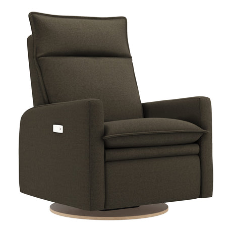 Grand Fauteuil Berçant et Pivotant Arya avec Mécanisme Électrique - Tissu Anti-tache Mojo Espresso-Jaymar BB-JAM-526-ESPRE006-CLÉMENT
