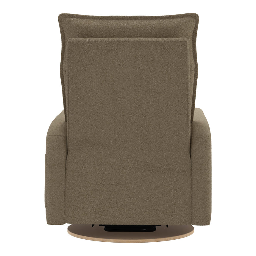 Grand Fauteuil Berçant et Pivotant Arya avec Mécanisme Électrique - Tissu Anti-tache Tessa Mocha-Jaymar BB-JAM-526-MOCHA606-CLÉMENT