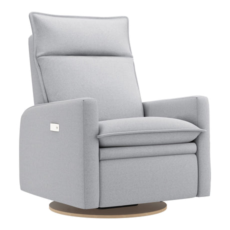 Grand Fauteuil Berçant et Pivotant Arya avec Mécanisme Électrique - Arlo Heather Silver (Tissu résistant aux taches)-Jaymar BB-JAM-526295ARLO57-CLÉMENT