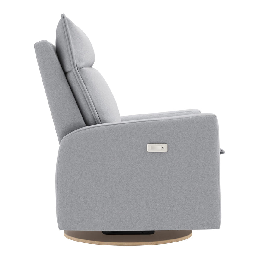 Grand Fauteuil Berçant et Pivotant Arya avec Mécanisme Électrique - Arlo Heather Silver (Tissu résistant aux taches)-Jaymar BB-JAM-526295ARLO57-CLÉMENT