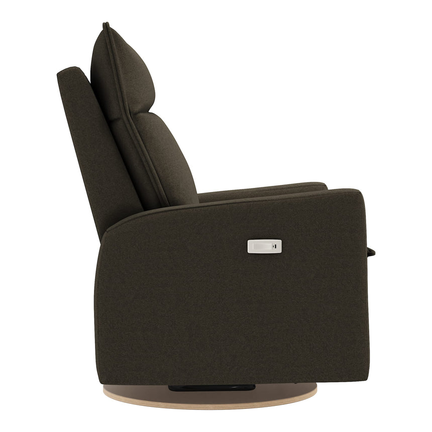 Grand Fauteuil Berçant et Pivotant Arya avec Mécanisme Électrique - Tissu Anti-tache Mojo Espresso-Jaymar BB-JAM-526295ESP006-CLÉMENT