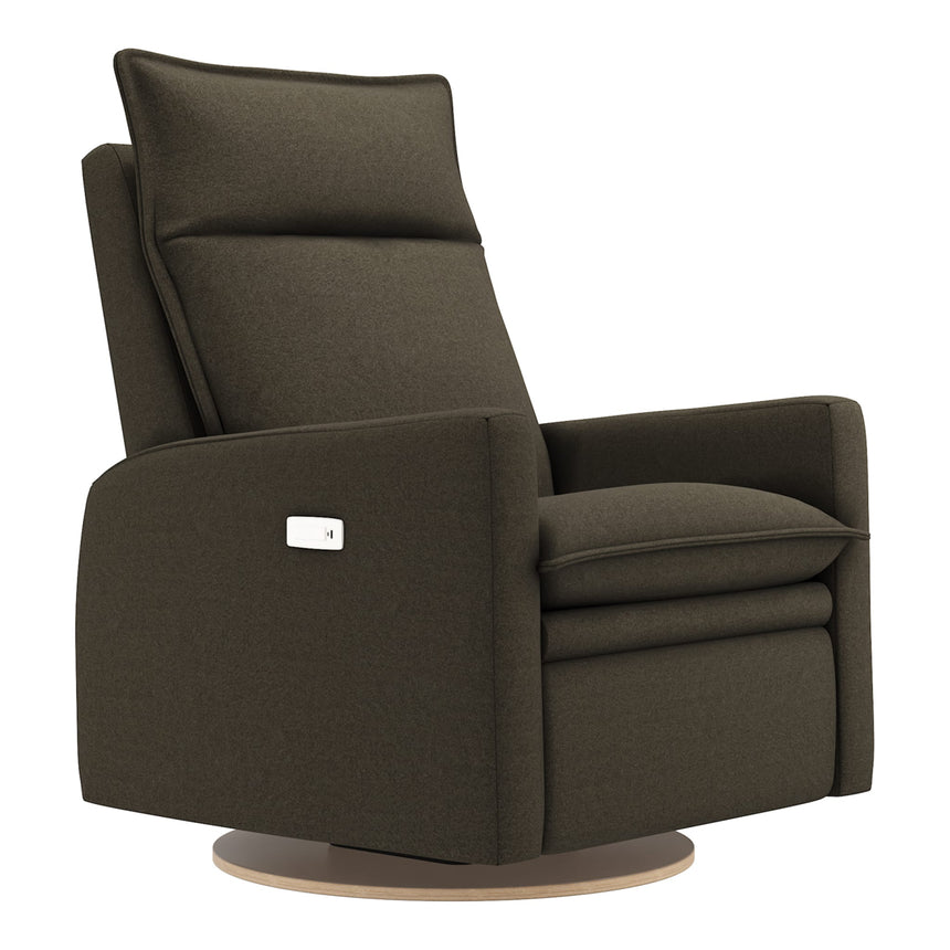 Grand Fauteuil Berçant et Pivotant Arya avec Mécanisme Électrique - Tissu Anti-tache Mojo Espresso-Jaymar BB-JAM-526295ESP006-CLÉMENT