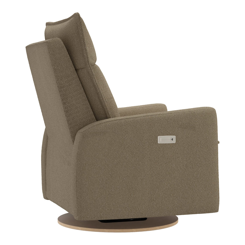 Grand Fauteuil Berçant et Pivotant Arya avec Mécanisme Électrique - Tissu Anti-tache Tessa Mocha-Jaymar BB-JAM-526295MOC606-CLÉMENT