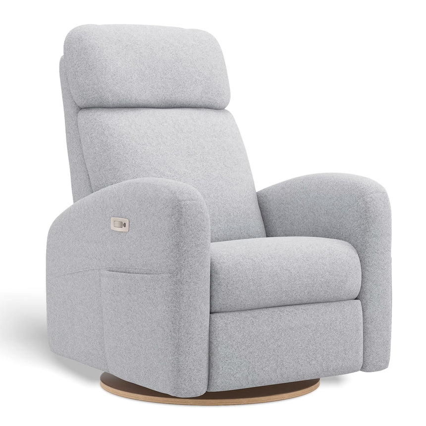 Fauteuil Berçant Inclinable Pivotant Hailey Arlo Heather Silver avec Mécanisme Électrique (Tissu résistant aux taches)-Jaymar BB-JAM-527-ARLO-57-CLÉMENT