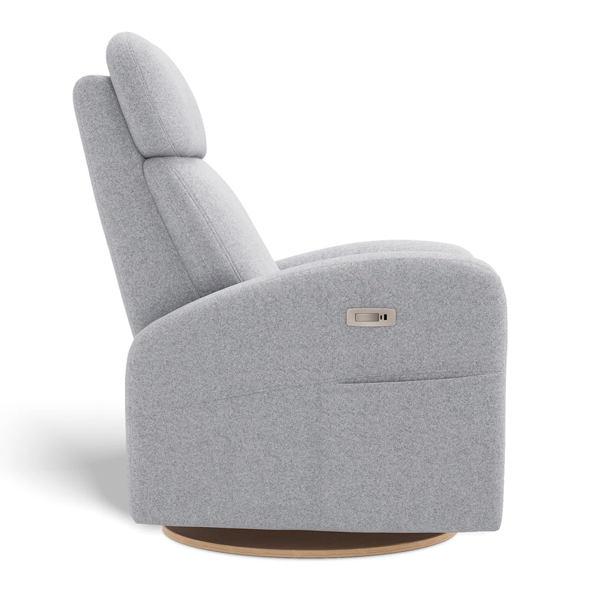 Fauteuil Berçant Inclinable Pivotant Hailey Arlo Heather Silver avec Mécanisme Électrique (Tissu résistant aux taches)-Jaymar BB-JAM-527-ARLO-57-CLÉMENT