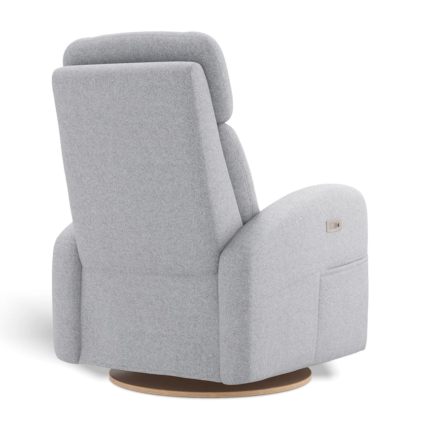 Fauteuil Berçant Inclinable Pivotant Hailey Arlo Heather Silver avec Mécanisme Électrique (Tissu résistant aux taches)-Jaymar BB-JAM-527-ARLO-57-CLÉMENT