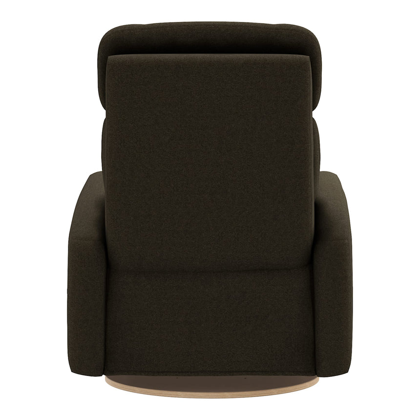 Grand Fauteuil Berçant Inclinable Pivotant Hailey avec Mécanisme Électrique - Tissu Anti-tache Mojo Espresso-Jaymar BB-JAM-527-ESPRE006-CLÉMENT