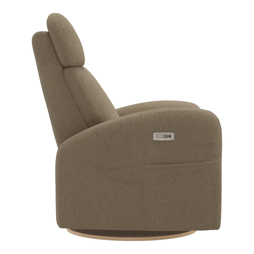 Grand Fauteuil Berçant Inclinable Pivotant Hailey avec Mécanisme Électrique - Tissu Anti-tache Tessa Mocha-Jaymar BB-JAM-527-MOCHA606-CLÉMENT