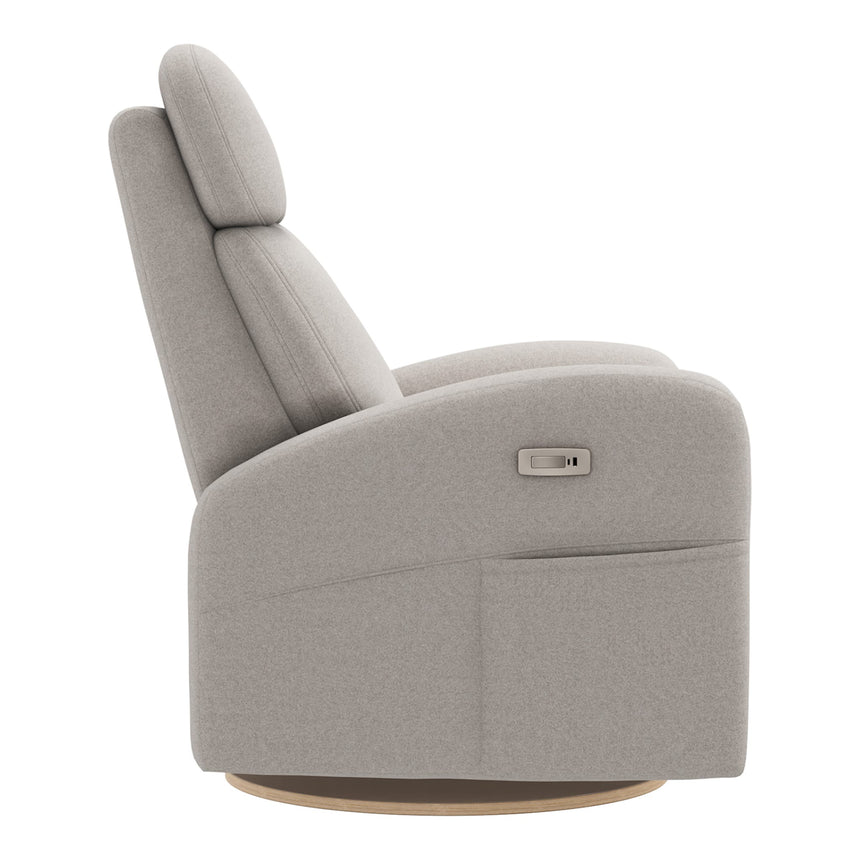 Grand Fauteuil Berçant Inclinable Pivotant Hailey avec Mécanisme Électrique - Arlo Heather Pearl (Tissu résistant aux taches)-Jaymar BB-JAM-527295ARL601-CLÉMENT