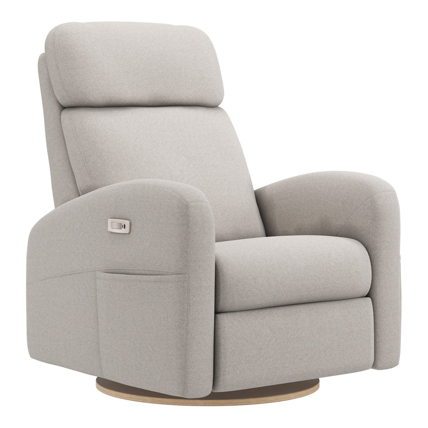 Grand Fauteuil Berçant Inclinable Pivotant Hailey avec Mécanisme Électrique - Arlo Heather Pearl (Tissu résistant aux taches)-Jaymar BB-JAM-527295ARL601-CLÉMENT