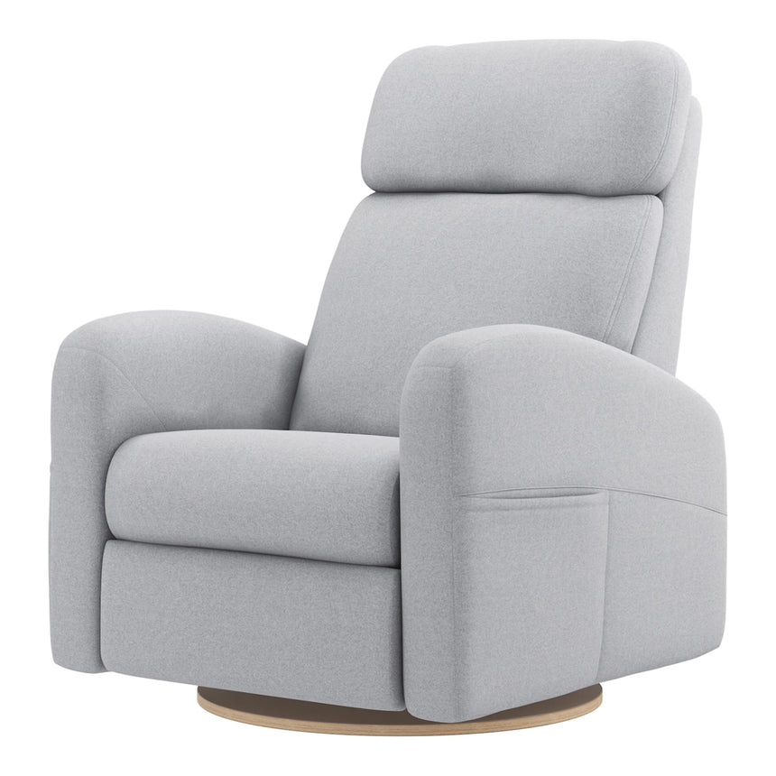 Grand Fauteuil Berçant Inclinable Pivotant Hailey avec Mécanisme Électrique - Arlo Heather Silver (Tissu résistant aux taches)-Jaymar BB-JAM-527295ARLO57-CLÉMENT