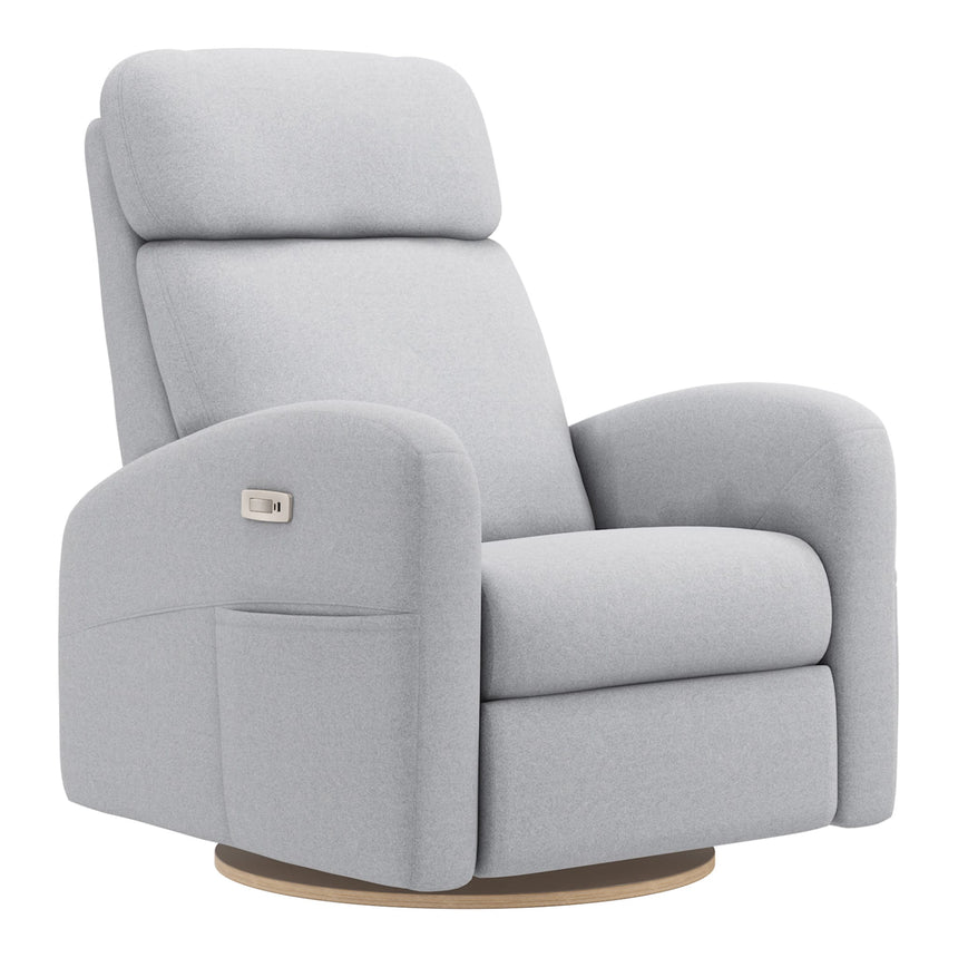 Grand Fauteuil Berçant Inclinable Pivotant Hailey avec Mécanisme Électrique - Arlo Heather Silver (Tissu résistant aux taches)-Jaymar BB-JAM-527295ARLO57-CLÉMENT