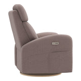 Grand Fauteuil Berçant Inclinable Pivotant Hailey avec Mécanisme Électrique - Arlo Beige (Tissu résistant aux taches)-Jaymar BB-JAM-527295ARLO96-CLÉMENT