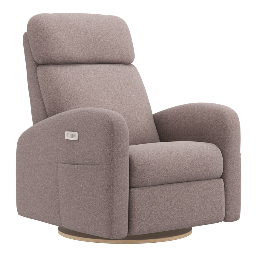 Grand Fauteuil Berçant Inclinable Pivotant Hailey avec Mécanisme Électrique - Arlo Beige (Tissu résistant aux taches)-Jaymar BB-JAM-527295ARLO96-CLÉMENT