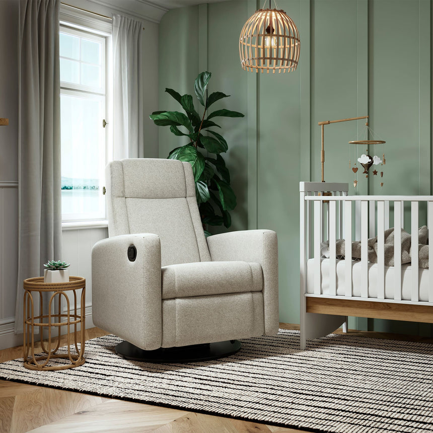 Fauteuil Berçant et Pivotant Nelly - Como Sable / Noir-Jaymar BB-JAM-521-COMO-20-CLÉMENT