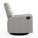 Fauteuil Berçant et Pivotant Nelly - Nubia Silver / Noir-Jaymar BB-JAM-521-NUBIAS57-CLÉMENT