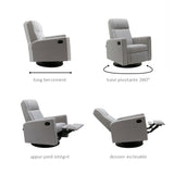 Fauteuil Berçant et Pivotant Nelly - Nubia Silver / Noir-Jaymar BB-JAM-521-NUBIAS57-CLÉMENT