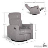 Fauteuil Berçant et Pivotant Nelly - Nubia Silver / Noir-Jaymar BB-JAM-521-NUBIAS57-CLÉMENT